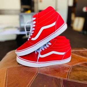 Vans Sk8 Hi Skate Shoe - Racing Red